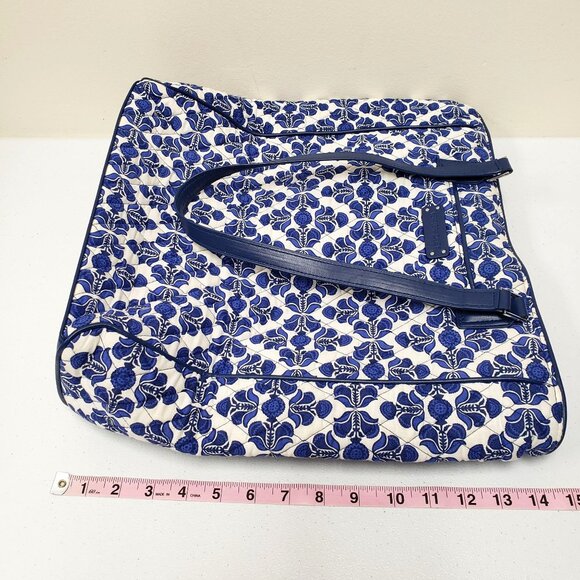 Vera Bradley Cobalt Tile Blue White Tote Bag - Picture 9 of 10
